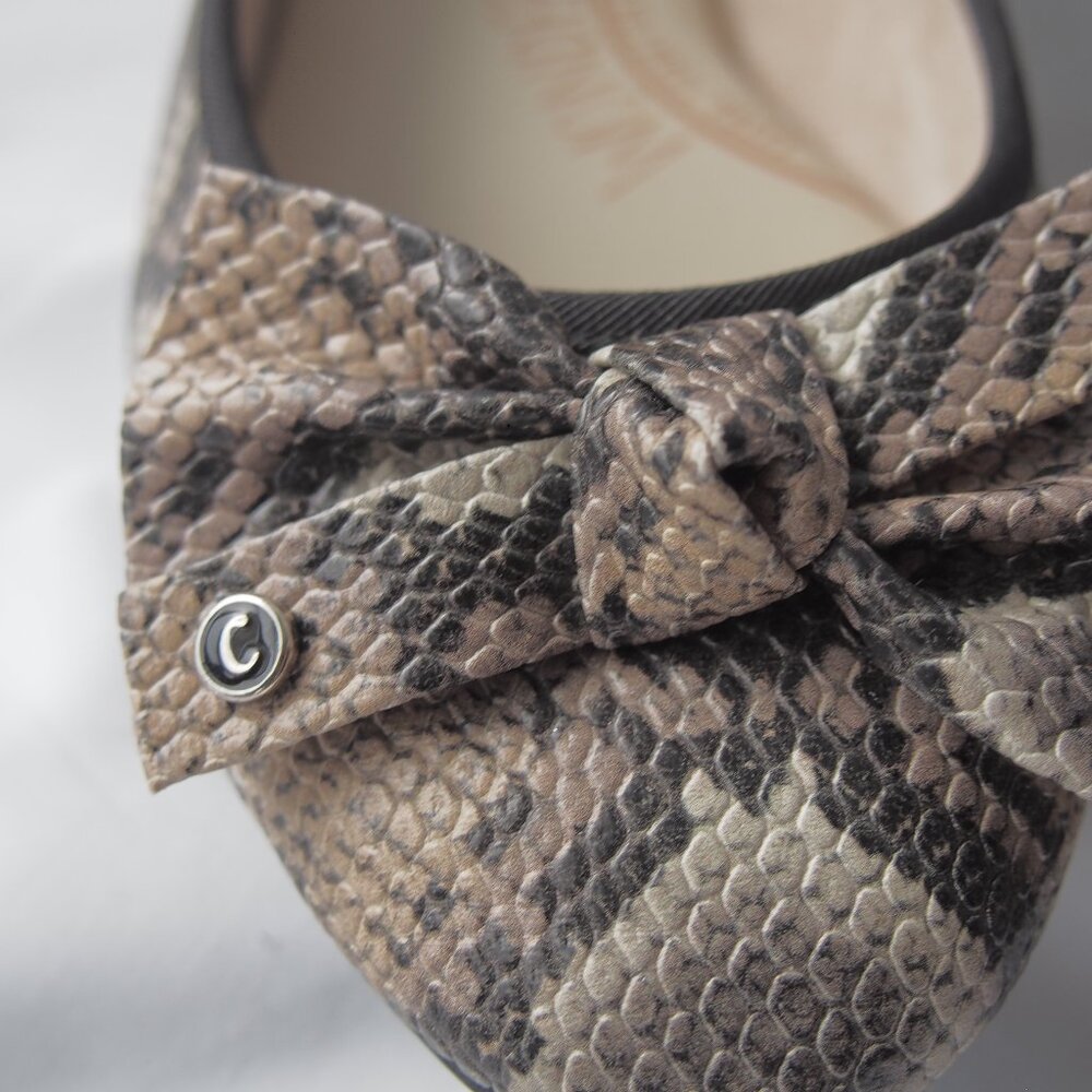 Circus by Sam Edelman Snake Print Ballet Flats With Bow Size 8 - Picture 5 of 15